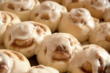 Homemade glazed cinnamon rolls