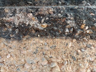 Asphalt road surface in construction area