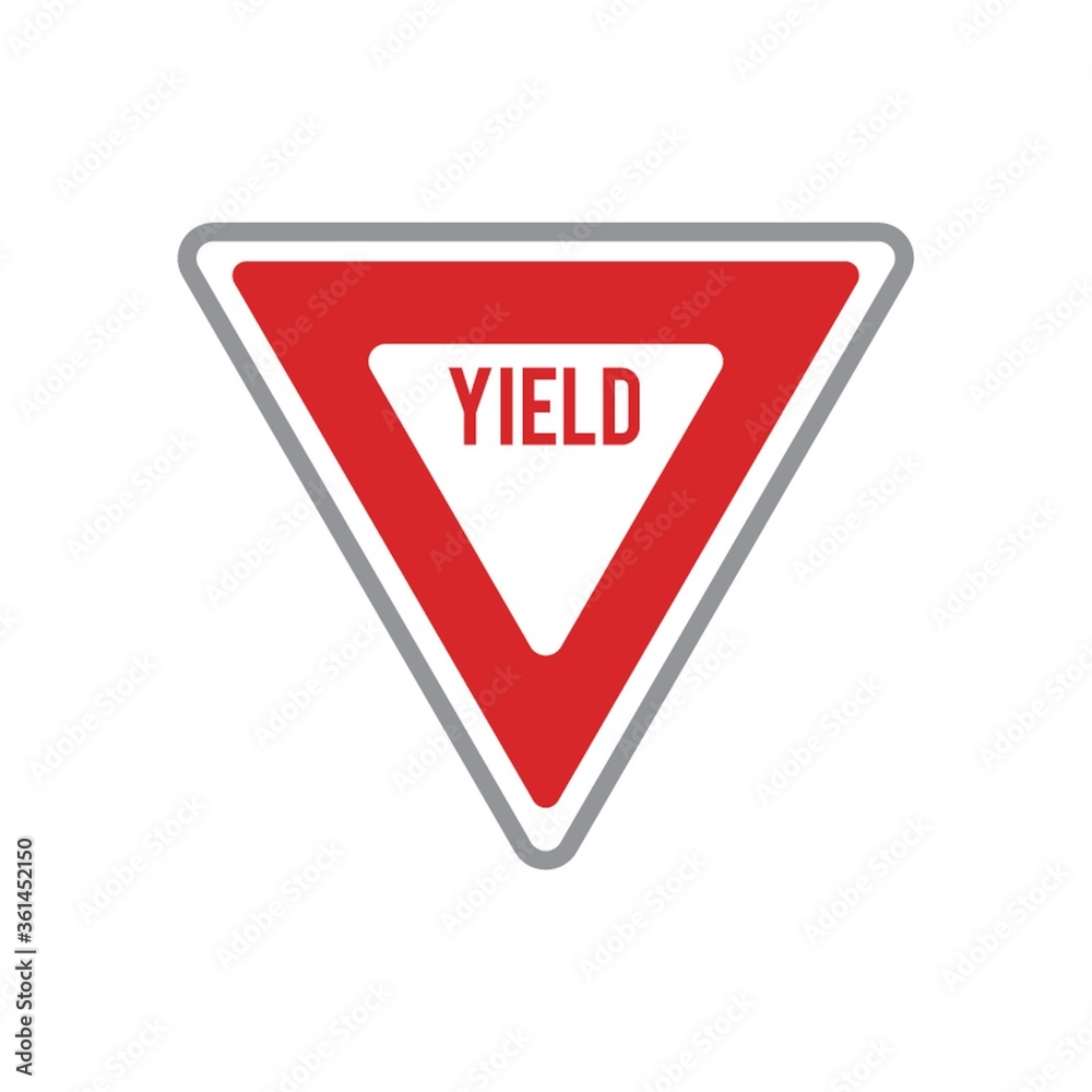 Wall mural Yield road sign