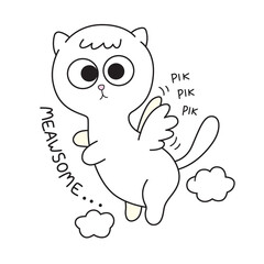 Cute baby cat hand drawn for t shirt