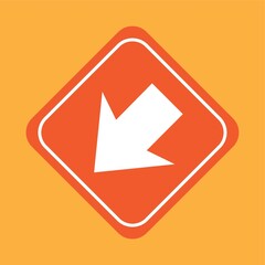 Directional arrow road sign