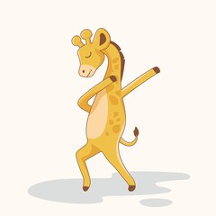 Dabbing Giraffe Cute Dab Dance Cartoon