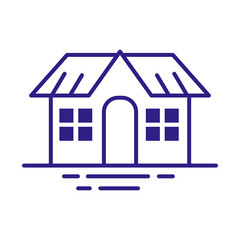 house front facade line style icon