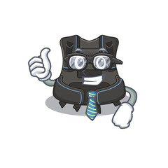 Obraz na płótnie Canvas cartoon mascot style of scuba buoyancy compensator Businessman with glasses and tie