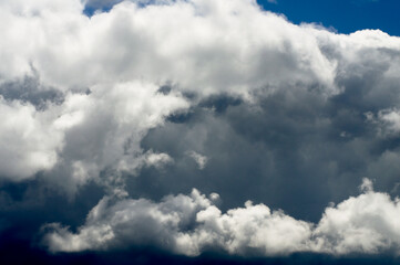 The complex creation of nature is a cloud with different layers and volume, which is highlighted by the sun, which gives it beauty.