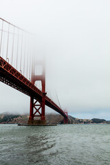 San Francisco Golden gate bridge in marine layer