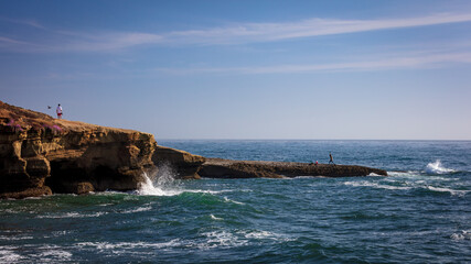 Sunset at the sunset cliff, San Diego, California