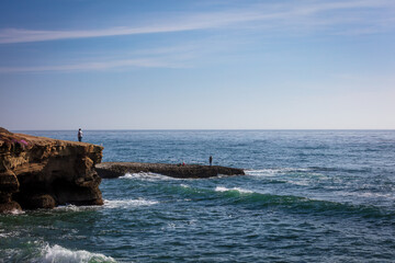 Fototapeta premium Sunset at the sunset cliff, San Diego, California