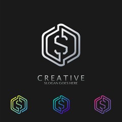 Hexagon S Letter logo vector design for technology business