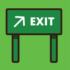 Exit road sign board