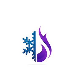 Obraz premium Fire cold snow logo design template
