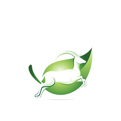 Natural deer logo design template