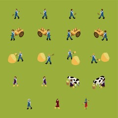 Obraz na płótnie Canvas Isometric farming icons