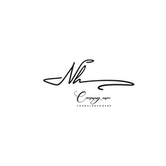NH initials signature logo. Handwriting logo vector templates. Hand drawn Calligraphy lettering Vector illustration.