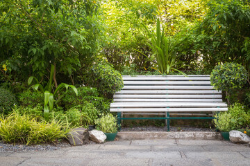 White chair in the park