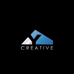 Y Letter Negative Space Logo, Creative Geometrical Logo Design Template