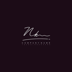 NK initials signature logo. Handwriting logo vector templates. Hand drawn Calligraphy lettering Vector illustration.