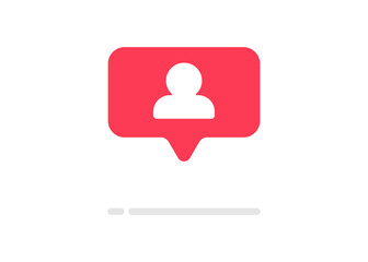 User, follow or request popular icon notification symbol. Button for social media. Simple person icon. Request element vector.