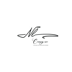 NL initials signature logo. Handwriting logo vector templates. Hand drawn Calligraphy lettering Vector illustration.