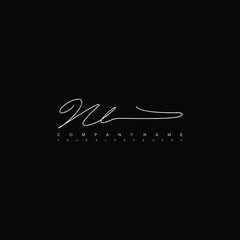 NL initials signature logo. Handwriting logo vector templates. Hand drawn Calligraphy lettering Vector illustration.