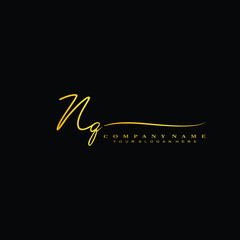 NQ initials signature logo. Handwriting logo vector templates. Hand drawn Calligraphy lettering Vector illustration.