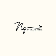 NQ initials signature logo. Handwriting logo vector templates. Hand drawn Calligraphy lettering Vector illustration.