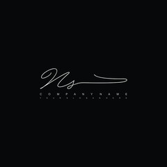 NS initials signature logo. Handwriting logo vector templates. Hand drawn Calligraphy lettering Vector illustration.