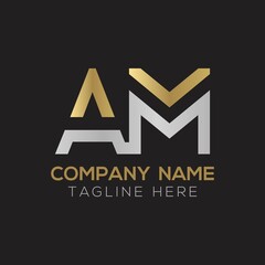Initial AM Letter Logo Design Modern Business Typography Vector Template. Creative Linked Letter AM Logo Design