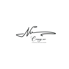 NV initials signature logo. Handwriting logo vector templates. Hand drawn Calligraphy lettering Vector illustration.