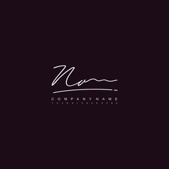 NV initials signature logo. Handwriting logo vector templates. Hand drawn Calligraphy lettering Vector illustration.