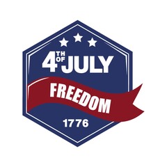 USA independence day label