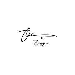 OC initials signature logo. Handwriting logo vector templates. Hand drawn Calligraphy lettering Vector illustration.