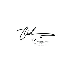 OD initials signature logo. Handwriting logo vector templates. Hand drawn Calligraphy lettering Vector illustration. - obrazy, fototapety, plakaty