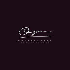 OG initials signature logo. Handwriting logo vector templates. Hand drawn Calligraphy lettering Vector illustration.