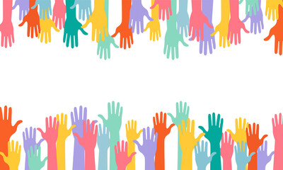 hands of different colors cultural and ethnic diversity vector design.