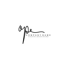 OP initials signature logo. Handwriting logo vector templates. Hand drawn Calligraphy lettering Vector illustration.