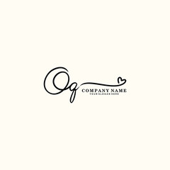 OQ initials signature logo. Handwriting logo vector templates. Hand drawn Calligraphy lettering Vector illustration.