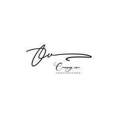 OV initials signature logo. Handwriting logo vector templates. Hand drawn Calligraphy lettering Vector illustration.
