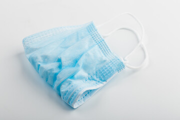 Doctor mask and corona virus protection on white background