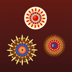 indian mandalas colorful vector design