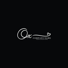 OX initials signature logo. Handwriting logo vector templates. Hand drawn Calligraphy lettering Vector illustration.