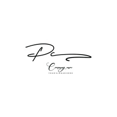 PC initials signature logo. Handwriting logo vector templates. Hand drawn Calligraphy lettering Vector illustration.