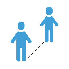 male humans silhouettes distance social flat style icon
