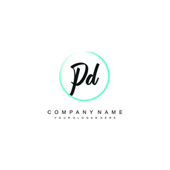 PD initials signature logo. Handwriting logo vector templates. Hand drawn Calligraphy lettering Vector illustration.