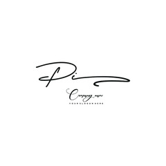 PI initials signature logo. Handwriting logo vector templates. Hand drawn Calligraphy lettering Vector illustration.