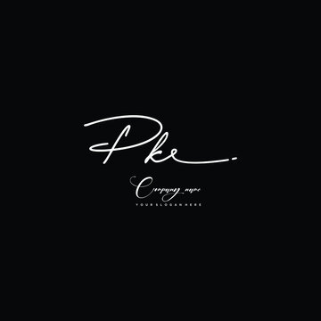 PK initials signature logo. Handwriting logo vector templates. Hand drawn Calligraphy lettering Vector illustration.