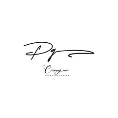 PQ initials signature logo. Handwriting logo vector templates. Hand drawn Calligraphy lettering Vector illustration.