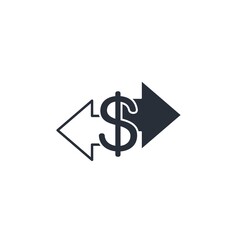 Operating profit/loss.  Income, Expenses.  Vector icon isolated on white background.
