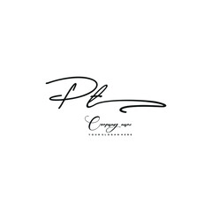 PT initials signature logo. Handwriting logo vector templates. Hand drawn Calligraphy lettering Vector illustration.