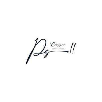 PS initials signature logo. Handwriting logo vector templates. Hand drawn Calligraphy lettering Vector illustration.
